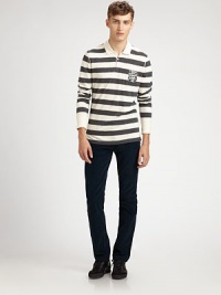 An understated pairing to your casual wardrobe staples for a smart, modern alternative to classic denim; crafted in slim-fitting cotton with a hint of stretch and a rich indigo hue for an elegant finish.Five-pocket styleAbout 32 from shoulder to hem98% cotton/2% elastaneMachine washImported An understated pairing to your casual wardrobe staples for a smart, modern alternative to classic denim; crafted in slim-fitting cotton with a hint of stretch and a rich indigo hue for an elegant finish.Five-pocket styleAbout 32 from shoulder to hem98% cotton/2% elastaneMachine washImported