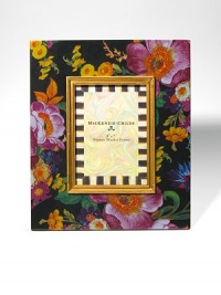 Exuberant flowers are a lovely way to frame a favorite face.Floral design on enameled steelGilt inner moldingGlassImportedDIMENSION INFORMATION2.5 X 34 X 6 Exuberant flowers are a lovely way to frame a favorite face.Floral design on enameled steelGilt inner moldingGlassImportedDIMENSION INFORMATION2.5 X 34 X 6