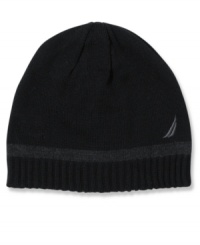 Nautica uses a subtle stripe, a reversible knit, and its streamlined spinnaker logo to turn the classic sailor's cap into this season's most versatile headgear. Nautica uses a subtle stripe, a reversible knit, and its streamlined spinnaker logo to turn the classic sailor's cap into this season's most versatile headgear.