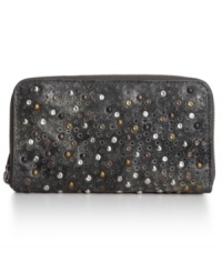 Keep your currency in a cool place with this rocker-chic inspired design from Frye. With vintage leather, stud detailing and a plethora of pockets, it's destined to be your new dinero-keeping darling. Keep your currency in a cool place with this rocker-chic inspired design from Frye. With vintage leather, stud detailing and a plethora of pockets, it's destined to be your new dinero-keeping darling.