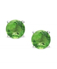 Celebrate your favorite month of the year with these August birthstone earrings by CRISLU. Stud earrings feature round-cut, peridot-colored cubic zirconias (3 ct. t.w.) set in sterling silver with a platinum finish. Approximate diameter: 1/4 inch. Celebrate your favorite month of the year with these August birthstone earrings by CRISLU. Stud earrings feature round-cut, peridot-colored cubic zirconias (3 ct. t.w.) set in sterling silver with a platinum finish. Approximate diameter: 1/4 inch.