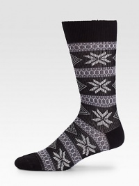 A brilliant print complements these virgin wool socks with a touch of stretch.Mid-calf height80% virgin wool/20% polyamideMachine washMade in Italy