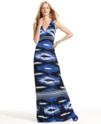 The boldest print in the coolest colors makes INC's maxi dress a standout. A keyhole in back shows off a tantalizing hint of skin! The boldest print in the coolest colors makes INC's maxi dress a standout. A keyhole in back shows off a tantalizing hint of skin!