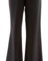 Eileen Fisher Black Viscose Wool Bi-Stretch Wide Leg Trouser Pant With Yoke 8