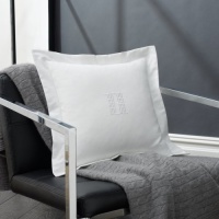 Lauren Suite by Ralph Lauren Bedding White Pique Square Monogram Throw Pillow; 18 x 18 in.