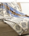 Into the wild. An original design from Pendleton in the 1920's, this truly luxurious Silver Bark Heritage blanket is inspired by the white and silver bark of aspen trees against a blue sky. Finished with suede trim.