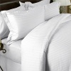 Egyptian Linens 1000-Thread-Count Egyptian Cotton 4pc 1000TC Bed Sheet Set, Full, White Damask Stripe 1000 TC