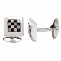 Dolan Bullock Sterling Silver Onyx and Mosaic Mother-Of-Pearl Cuff Links Dolan Bullock Sterling Silver Onyx and Mosaic Mother-Of-Pearl Cuff Links