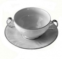 Anna Weatherley Simply Anna Platinum Cream Soup Cup & Saucer Anna Weatherley Simply Anna Platinum Cream Soup Cup & Saucer