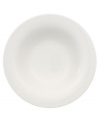 Fresh modern from Villeroy & Boch dinnerware. The dishes in this set are sheer white china in a clean round shape that inspires simply harmonious dining. A soft fluidity and radiant glaze give this rim soup bowl quiet elegance and lasting appeal.