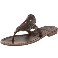 Jack Rogers Women's Georgica Thong Sandal,Dark Brown,7 M US Jack Rogers Women's Georgica Thong Sandal,Dark Brown,7 M US
