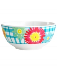 Garden party. A must for summer, melamine cereal bowls by Martha Stewart Collection are easy to transport and prettily patterned in flowery blue gingham for festive al fresco entertaining. (Clearance) Garden party. A must for summer, melamine cereal bowls by Martha Stewart Collection are easy to transport and prettily patterned in flowery blue gingham for festive al fresco entertaining. (Clearance)
