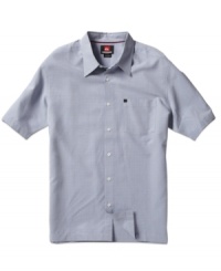 This sleek Quiksilver button down shirt takes you from beach bum to baller. This sleek Quiksilver button down shirt takes you from beach bum to baller.