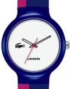 Lacoste GOA White Dial Blue and Pink Silicone Unisex Watch 2020041