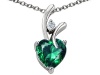 Original Star K(tm) Simulated Heart Shaped 8mm Emerald Pendant LIFETIME WARRANTY