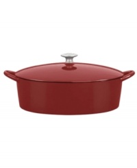 Classic good looks and outstanding performance put this covered dutch oven at the front of its class. Famed chef Mario Batali introduces the beauty of cast iron into your kitchen with a versatile addition that heats up fast, retains heat like a pro and eliminates hot spots that burn foods. The durable enameled finish requires no seasoning and is easy to clean-just pop in the dishwasher! Limited lifetime warranty. Classic good looks and outstanding performance put this covered dutch oven at the front of its class. Famed chef Mario Batali introduces the beauty of cast iron into your kitchen with a versatile addition that heats up fast, retains heat like a pro and eliminates hot spots that burn foods. The durable enameled finish requires no seasoning and is easy to clean-just pop in the dishwasher! Limited lifetime warranty.