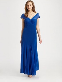 A universally flattering off-the-shoulder neckline, fitted bodice and a softly pleated skirt give this design timeless appeal.Off-the-shoulder designRuched bandeau topFront and back seamSoft pleatsAbout 29 from natural waistPolyamideDry cleanMade in Italy Model shown is 5'9 (175cm) wearing US size Small. A universally flattering off-the-shoulder neckline, fitted bodice and a softly pleated skirt give this design timeless appeal.Off-the-shoulder designRuched bandeau topFront and back seamSoft pleatsAbout 29 from natural waistPolyamideDry cleanMade in Italy Model shown is 5'9 (175cm) wearing US size Small.