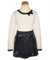 Bonnie Jean Girls 7-16 Sweater With Sequin Trim To All Over Sequin Skirt