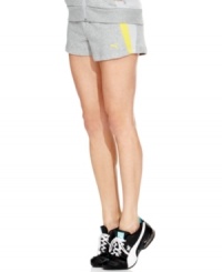 These short-shorts by Puma make athletic style fun! Colorblocked mesh insets at each side lend vintage-inspired appeal to these cute must-haves.