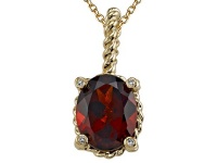 Genuine Garnet Pendant by Effy Collection® in 14 kt Yellow Gold LIFETIME WARRANTY Genuine Garnet Pendant by Effy Collection® in 14 kt Yellow Gold LIFETIME WARRANTY