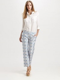Floral-print silk georgette tailored with clean lines and a sophisticated ankle crop.Tab-front waistBelt loopsZip-flyFlat frontSlash pocketsBack welt pocketsRise, about 8Inseam, about 28SilkDry cleanImportedModel shown is 5'9 (175cm) wearing US size 4. Floral-print silk georgette tailored with clean lines and a sophisticated ankle crop.Tab-front waistBelt loopsZip-flyFlat frontSlash pocketsBack welt pocketsRise, about 8Inseam, about 28SilkDry cleanImportedModel shown is 5'9 (175cm) wearing US size 4.