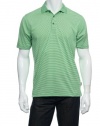 Izod Golf Men's Green Micro Horizontal Striped Polo Shirt