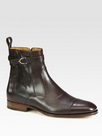 Leather bootie with silver stirrup detail.Side zip closureLeather soleMade in Italy Leather bootie with silver stirrup detail.Side zip closureLeather soleMade in Italy