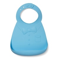 Designed with a spill-catch bottom, this bib keeps everything clean, from the baby to the floor. And food-grade silicone makes it easily washable for quick convenience. Designed with a spill-catch bottom, this bib keeps everything clean, from the baby to the floor. And food-grade silicone makes it easily washable for quick convenience.