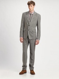 A tailored, slim fit silhouette in a classic tweed design. Banded waist with belt loopsFront zip and hook closureThree back welt pockets Skinny fitInseam, about 33 40% viscose/30% wool/20% polyester/10% silk Machine wash Made in USA A tailored, slim fit silhouette in a classic tweed design. Banded waist with belt loopsFront zip and hook closureThree back welt pockets Skinny fitInseam, about 33 40% viscose/30% wool/20% polyester/10% silk Machine wash Made in USA
