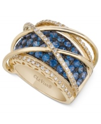 Wrapped up in elegance, Le Vian's orbital ring truly dazzles. Round-cut sapphires (2-1/2 ct. t.w.) and diamonds (1/3 ct. t.w.) provide a lustrous touch to the ring set in 14k gold. Size 7. Wrapped up in elegance, Le Vian's orbital ring truly dazzles. Round-cut sapphires (2-1/2 ct. t.w.) and diamonds (1/3 ct. t.w.) provide a lustrous touch to the ring set in 14k gold. Size 7.