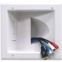 Datacomm 45-0031-WH Recessed Low Voltage Media Plate with Duplex Receptacle, White Datacomm 45-0031-WH Recessed Low Voltage Media Plate with Duplex Receptacle, White