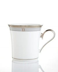 Beautiful in its simplicity, this collection features a timeless, elegant design. The pristine bone china is accented by a single, shimmering band of platinum. The understated beauty of this china will add a refined sophistication to your dining experience for years to come. Beautiful in its simplicity, this collection features a timeless, elegant design. The pristine bone china is accented by a single, shimmering band of platinum. The understated beauty of this china will add a refined sophistication to your dining experience for years to come.