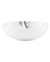 Subdued in shades of gray, the vivacious florals of Moonlit Garden dinnerware fill these sleek white fruit bowls with modern romance. In durable Lenox porcelain. Subdued in shades of gray, the vivacious florals of Moonlit Garden dinnerware fill these sleek white fruit bowls with modern romance. In durable Lenox porcelain.