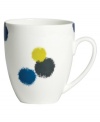Vera Wang brings new excitement to white bone china with the tie-dye-inspired Ikat pattern from her collection of Wedgwood dinnerware. The dishes have splashes of indigo blue, citron and lavender that enhance this simple mug for a look that's sleek and modern yet refreshingly playful. (Clearance)
