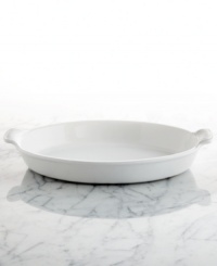 This attractive stoneware piece features a wide, shallow design exposes ingredients directly to heat, resulting in crispier, tastier toppings. Great for preparing individual sides of small entrees, this dish stands out in your space with classic French styling and a durable construction that is microwave-, freezer- and dishwasher safe. 5-year warranty. This attractive stoneware piece features a wide, shallow design exposes ingredients directly to heat, resulting in crispier, tastier toppings. Great for preparing individual sides of small entrees, this dish stands out in your space with classic French styling and a durable construction that is microwave-, freezer- and dishwasher safe. 5-year warranty.