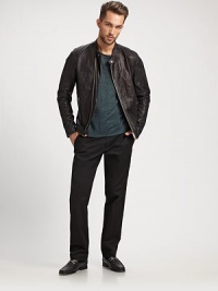 A fit that's at once timeless and timely, cut with a slightly tapered leg that fits into any contemrporary wardrobe. Tapered legsSide slash, back welt pocketsInseam, about 3595% cotton/5% polyesterMachine washImported A fit that's at once timeless and timely, cut with a slightly tapered leg that fits into any contemrporary wardrobe. Tapered legsSide slash, back welt pocketsInseam, about 3595% cotton/5% polyesterMachine washImported