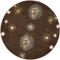 Safavieh Soho Collection SOH823A Handmade Brown New Zealand Wool Round Area Rug, 6-Feet Safavieh Soho Collection SOH823A Handmade Brown New Zealand Wool Round Area Rug, 6-Feet