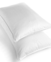 Be inspired to dream deeply with the Regent pillow from Lauren Ralph Lauren. The removable zipper cover features dobby woven stripes finished with cotton cording. Filled with hypoallergenic Siberian white goose down to keep sneezes at rest. Be inspired to dream deeply with the Regent pillow from Lauren Ralph Lauren. The removable zipper cover features dobby woven stripes finished with cotton cording. Filled with hypoallergenic Siberian white goose down to keep sneezes at rest.
