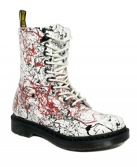 Painted expressions. Dr. Martens makes a splash with its 1490 booties, designed to appease the palette of a rebellious spirit. Painted expressions. Dr. Martens makes a splash with its 1490 booties, designed to appease the palette of a rebellious spirit.