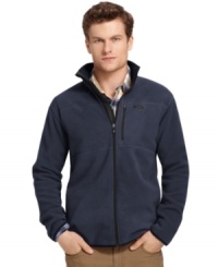Warm up your cool-weather look with this cozy fleece jacket from Izod. Warm up your cool-weather look with this cozy fleece jacket from Izod.