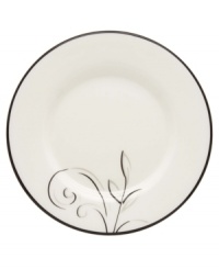 A fluid contemporary pattern with subtle shimmer dances along the edging of this versatile plate. As a stylish accent for entertaining or a simple way to spruce up an everyday meal, the Voila collection always looks right. A fluid contemporary pattern with subtle shimmer dances along the edging of this versatile plate. As a stylish accent for entertaining or a simple way to spruce up an everyday meal, the Voila collection always looks right.