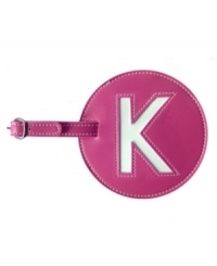 Give me a K! This big, easy-to-spot luggage tag is personalized with your initial, giving your bags an identity and helping them stand out on the luggage carousel. Give me a K! This big, easy-to-spot luggage tag is personalized with your initial, giving your bags an identity and helping them stand out on the luggage carousel.