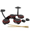 Play area rock, pop, hip hop, jazz, hot Latin rhythms and much more with this digital 6-piece electronic drum set from The Sharper Image, a perfect gift this holiday season.