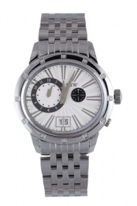 RSW Men's 9140.BS.S0.2.D0 Consort Oval White Dial Steel Diamond Dual Time Date Watch RSW Men's 9140.BS.S0.2.D0 Consort Oval White Dial Steel Diamond Dual Time Date Watch