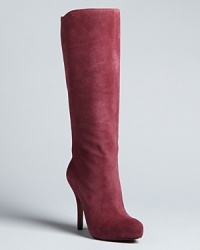 The height of elegance in sensual suede, these Enzo Angiolini boots stand tall with workwear or dressed-up styles. The height of elegance in sensual suede, these Enzo Angiolini boots stand tall with workwear or dressed-up styles.