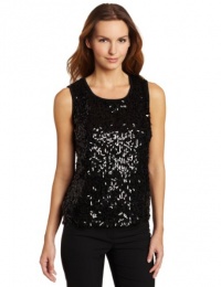Jones New York Women's Sleeveless Sequin Mesh Shell Shirt Jones New York Women's Sleeveless Sequin Mesh Shell Shirt