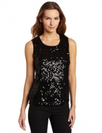 Jones New York Women's Sleeveless Sequin Mesh Shell Shirt