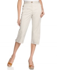 Welcome summer in Karen Scott's cropped capris. Pair them with a tee and espadrilles for essential warm-weather style. Welcome summer in Karen Scott's cropped capris. Pair them with a tee and espadrilles for essential warm-weather style.