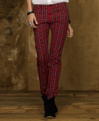 Rendered in a heritage-inspired plaid, Denim & Supply Ralph Lauren's classic pant fits with the comfort of a legging but exudes true downtown style with its skinny silhouette. Rendered in a heritage-inspired plaid, Denim & Supply Ralph Lauren's classic pant fits with the comfort of a legging but exudes true downtown style with its skinny silhouette.