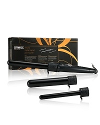 The amika™ Triple Barrel Pro-Curler Set includes 3 clip-free interchangeable tourmaline barrels that easily create curls of any size and shape. The clip-free design allows you to create smooth and shiny curls without tugging, breaking, or creasing the hair. This curler has 3 tourmaline barrels that are fused with ceramic. Tourmaline is a natural source of negative ions and farinfrared heat, which work to provide faster and safer styling. Features: 3 interchangeable tourmaline barrels (19mm, 25mm, 32mm) Clip-free design Uses ionic and far-infrared technologies Digital temperate reading with adjustable heat up to 430°F Dual voltage 110V-240V Includes a heat-resistant glove The amika™ Triple Barrel Pro-Curler Set includes 3 clip-free interchangeable tourmaline barrels that easily create curls of any size and shape. The clip-free design allows you to create smooth and shiny curls without tugging, breaking, or creasing the hair. This curler has 3 tourmaline barrels that are fused with ceramic. Tourmaline is a natural source of negative ions and farinfrared heat, which work to provide faster and safer styling. Features: 3 interchangeable tourmaline barrels (19mm, 25mm, 32mm) Clip-free design Uses ionic and far-infrared technologies Digital temperate reading with adjustable heat up to 430°F Dual voltage 110V-240V Includes a heat-resistant glove